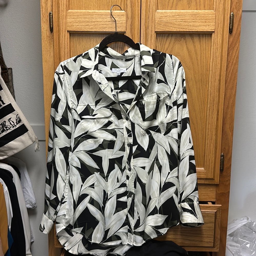 Equipment Slim Signature Floral crepe de chine top